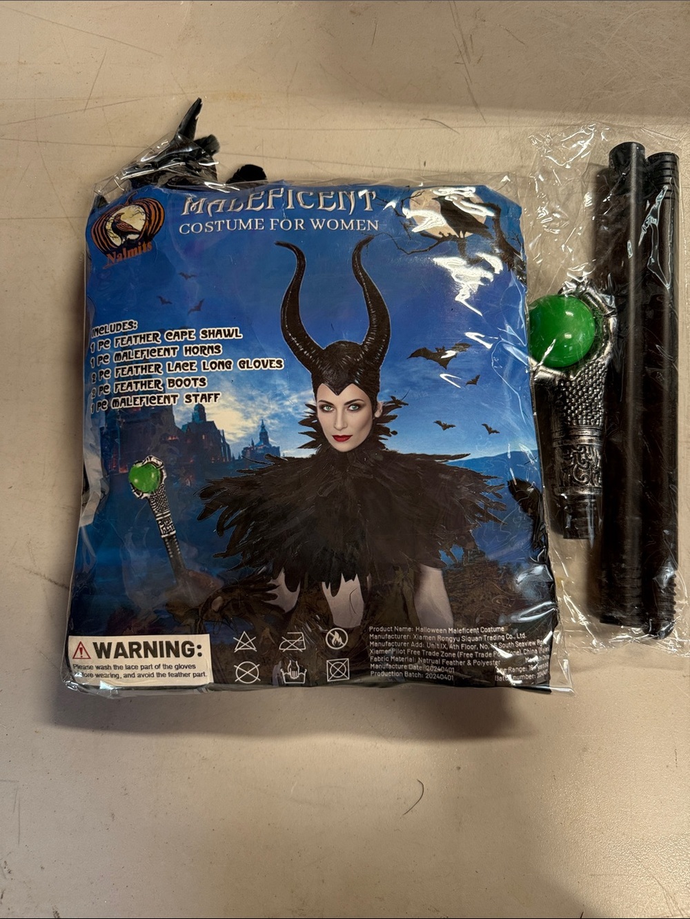 Maleficent Women’s Costume Halloween OS NEW